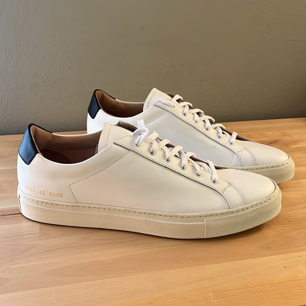 Men’s Common Projects Retro Low White 2154 Sneakers Trainers Shoes 44 New